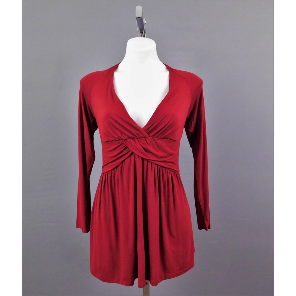 Womenโ Shirt, Size L, Burgundy, 100% Polyester